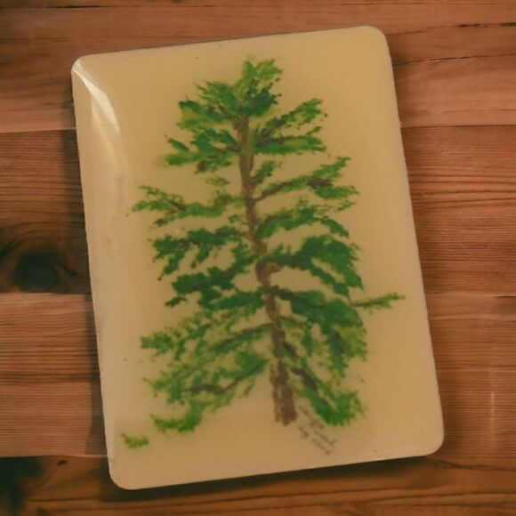 Artist Handpainted Pine Tree Pin Tie Tack Lapel Pin Brooch Fir Enameled 2005. C - Picture 7 of 12